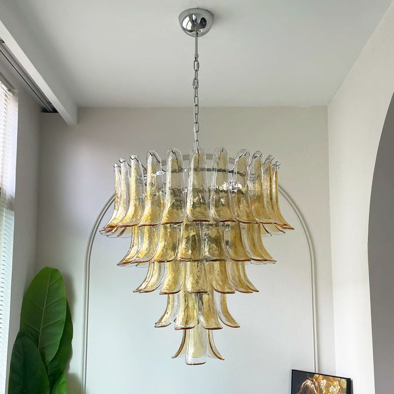 Amber Murano Glass Petals Chandelier