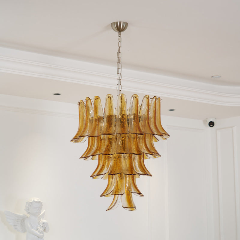 Murano Amber Lily Chandelier