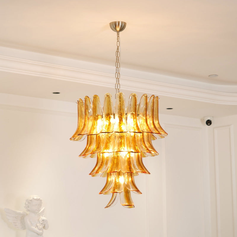 Murano Amber Lily Chandelier