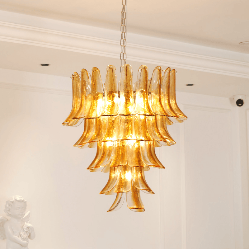 Murano Amber Lily Chandelier