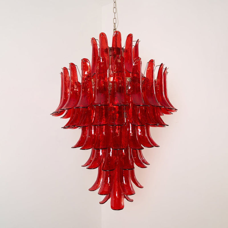 Murano Crimson Cascade Chandelier