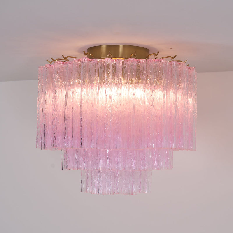 Murano Pink Glass Ceiling Light