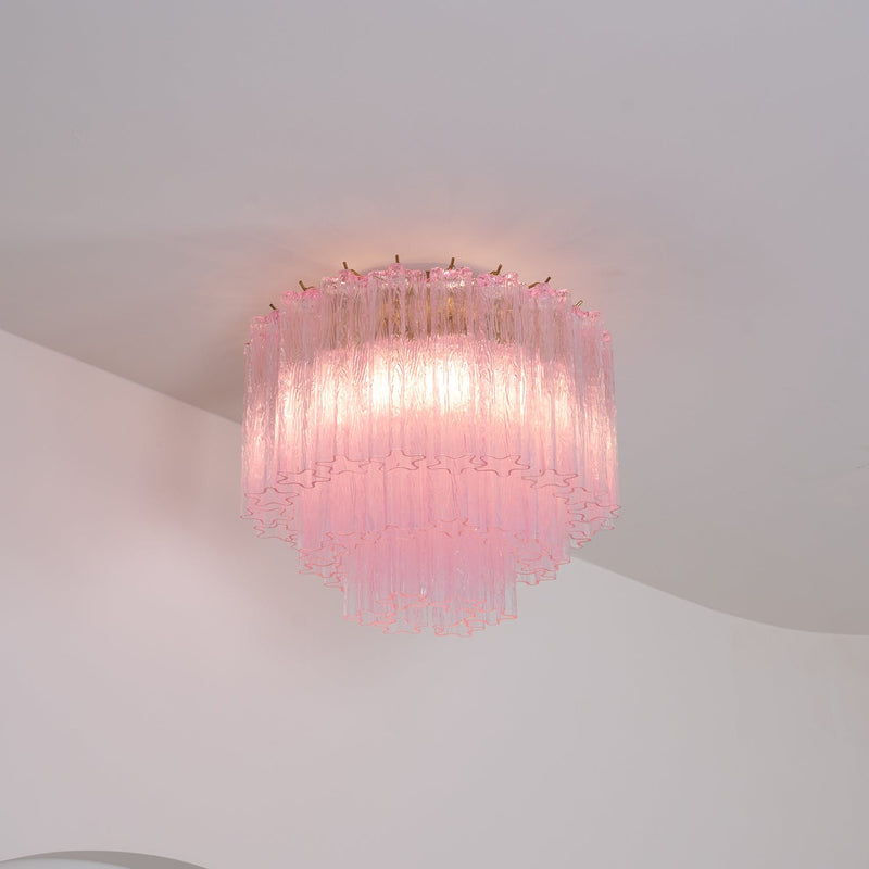 Murano Pink Glass Ceiling Light