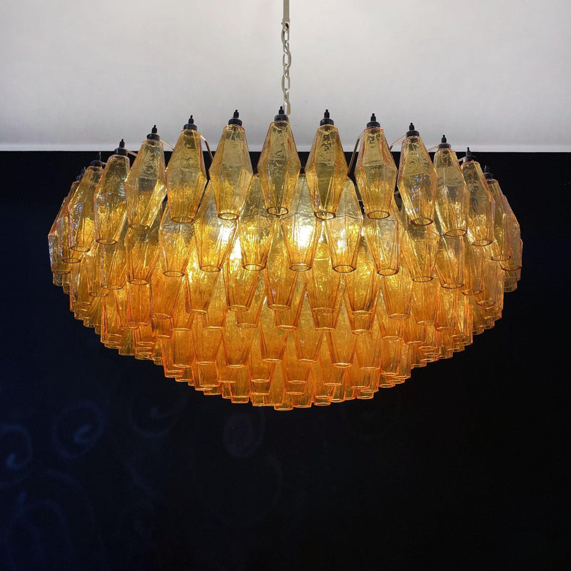 Murano Rhombus Amber Glass Chandelier