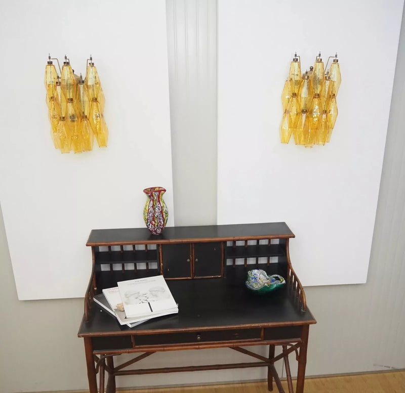 Murano Rhombus Amber Glass Wall Lamp