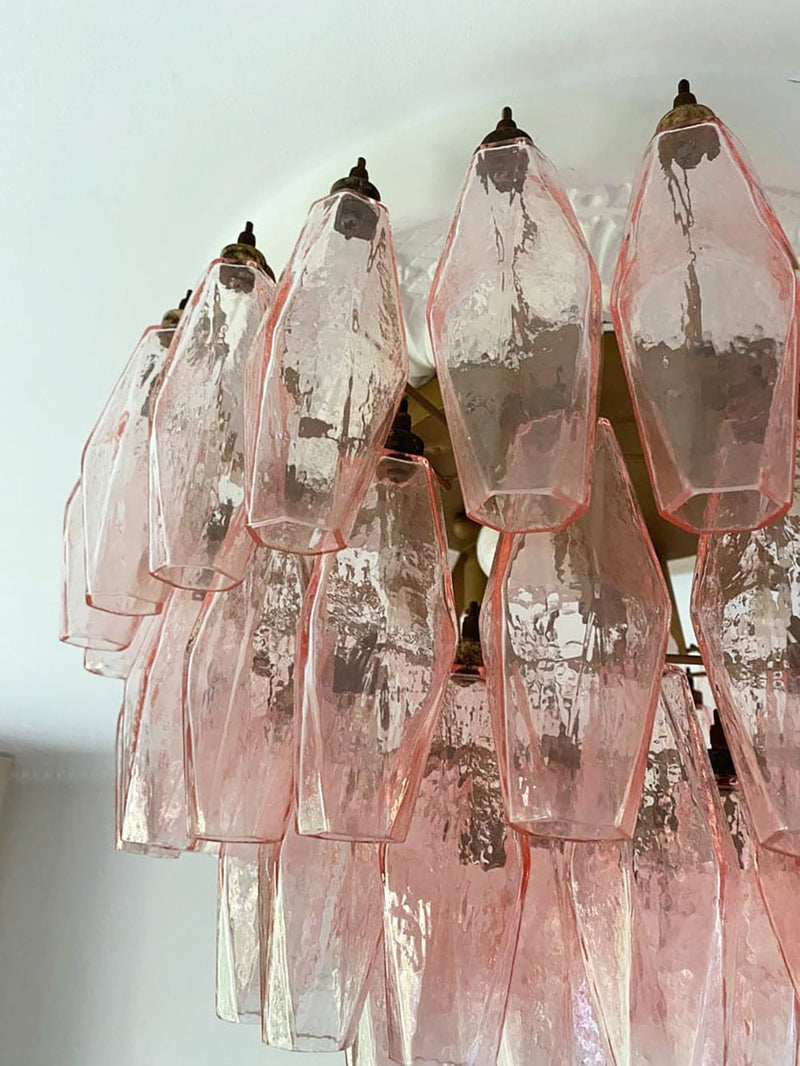 Murano Rhombus Pink Glass Ceiling Lamp