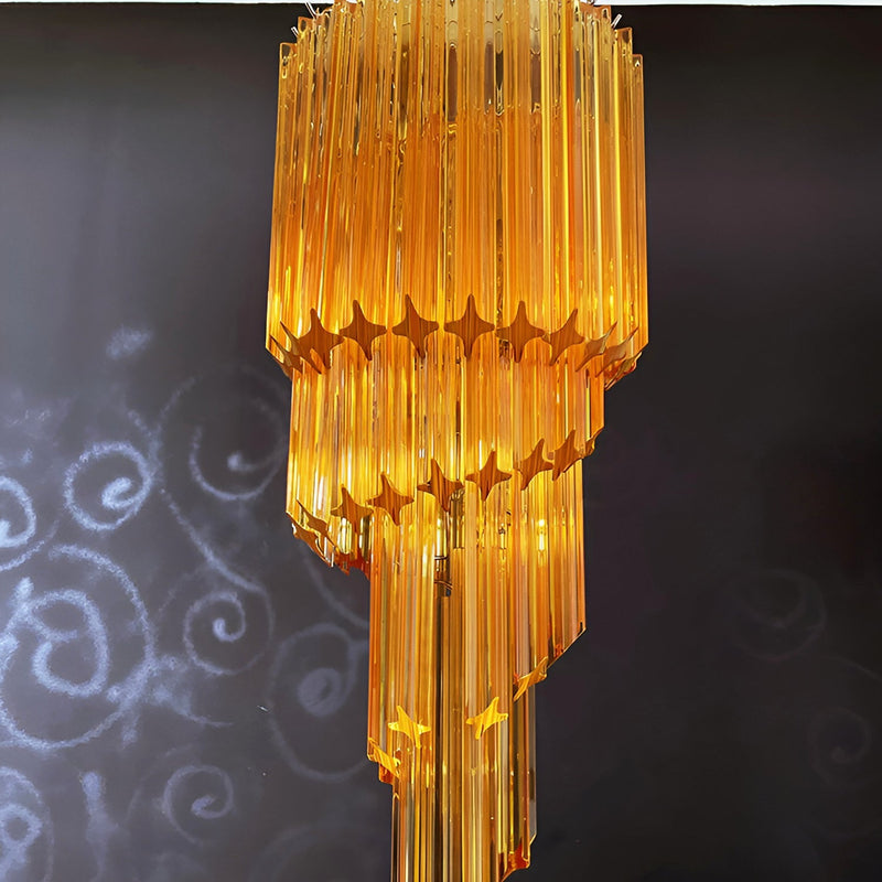 Murano Spiral Prism Glass Chandelier