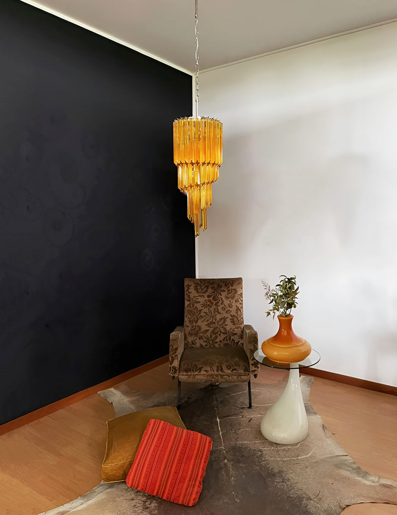 Murano Spiral Prism Glass Chandelier