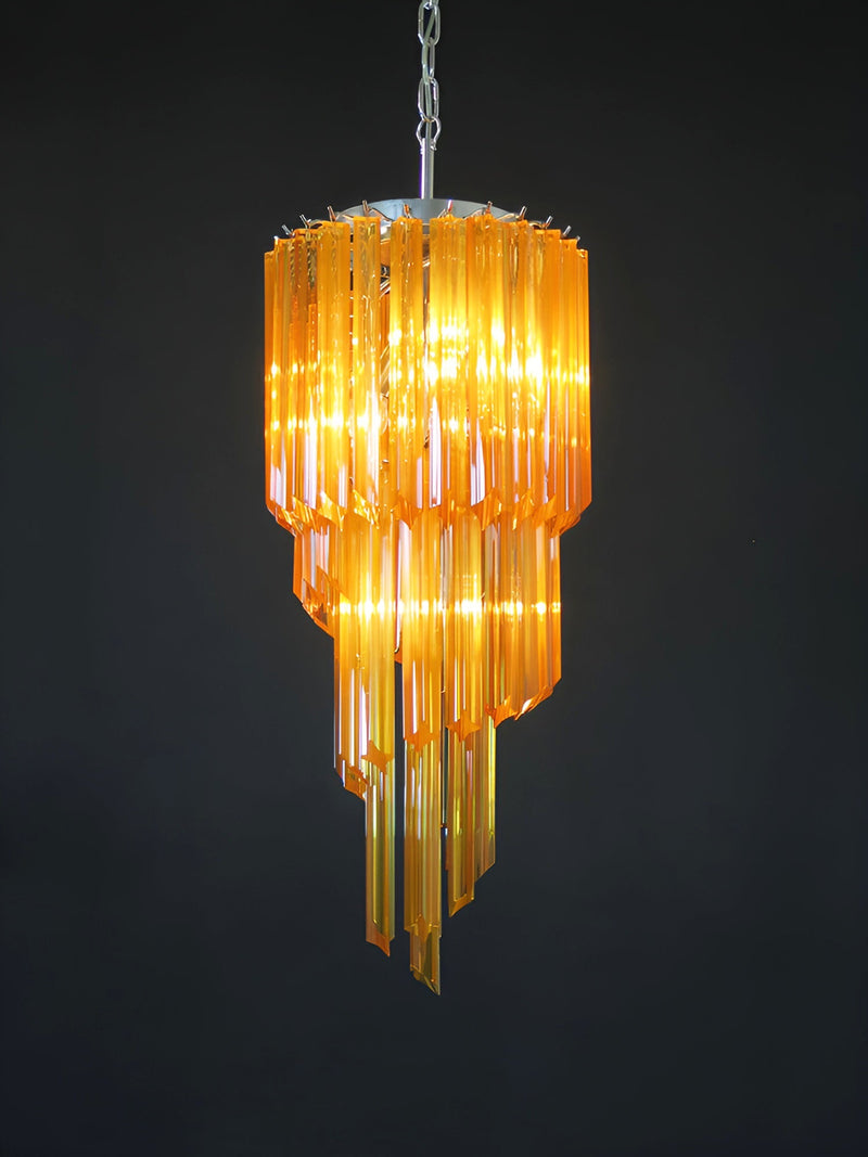 Murano Spiral Prism Glass Chandelier