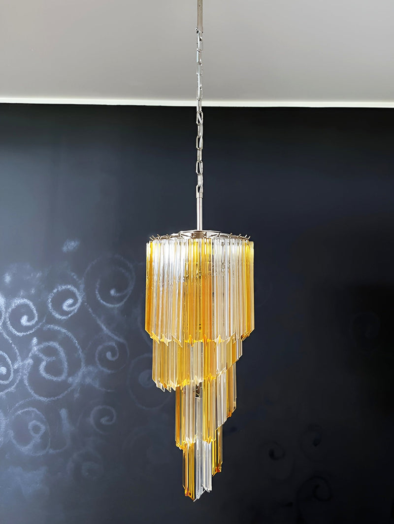 Murano Spiral Prism Glass Chandelier
