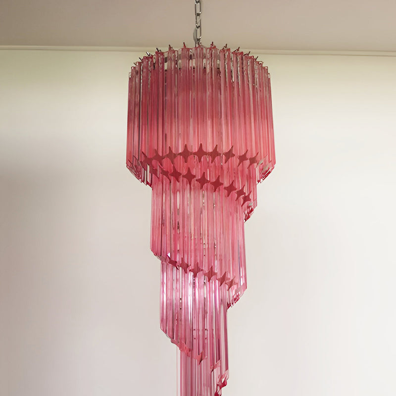 Murano Spiral Prism Glass Chandelier