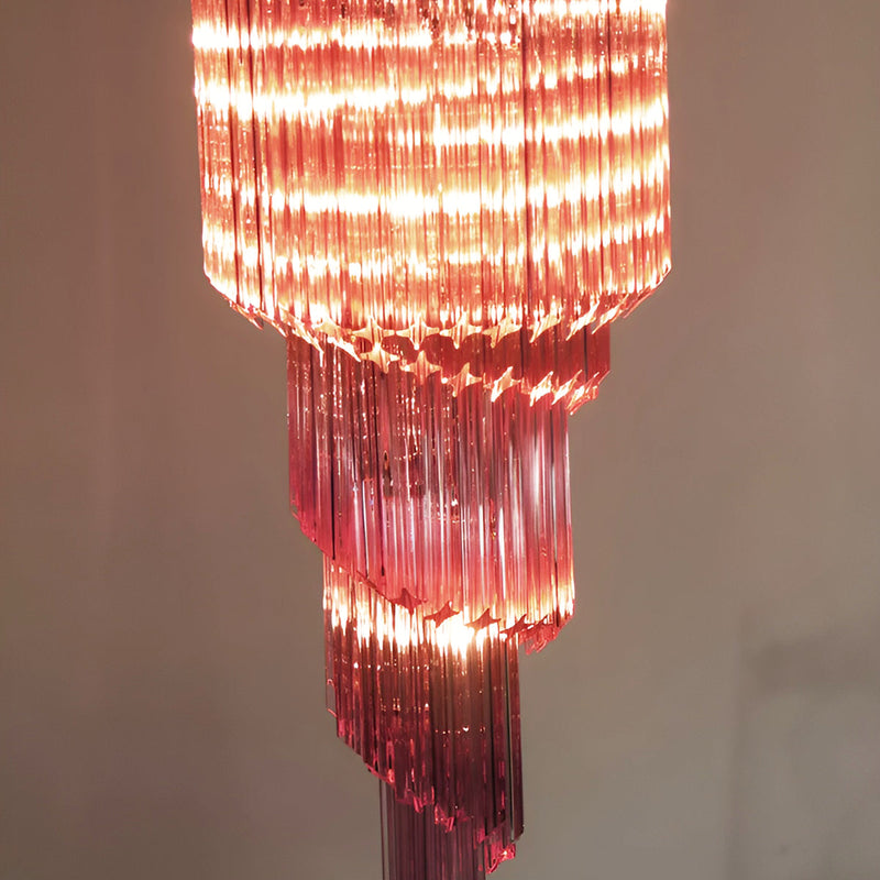 Murano Spiral Prism Glass Chandelier