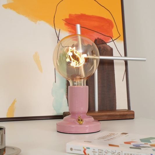 Nordic Style Cat Ceramic Table Lamp Built-in Battery