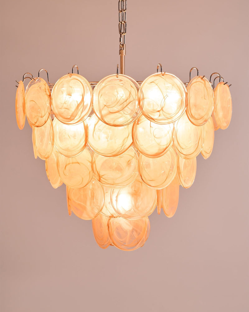 Orange Murano Disc Chandelier