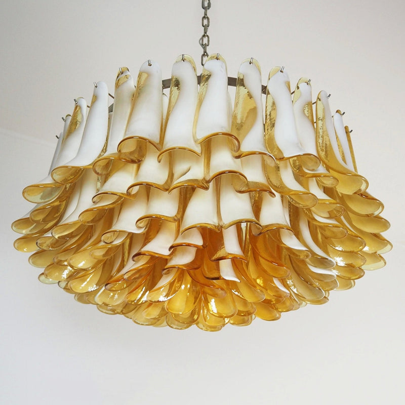 Petal Amber Murano Glass Chandelier