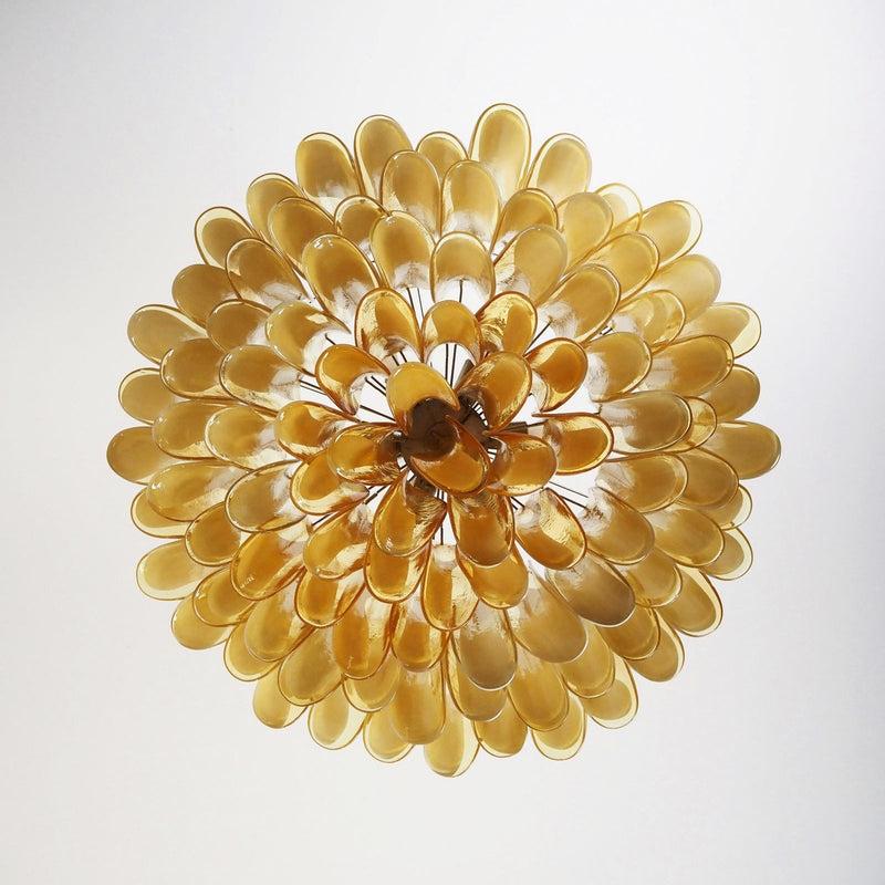 Petal Amber Murano Glass Chandelier