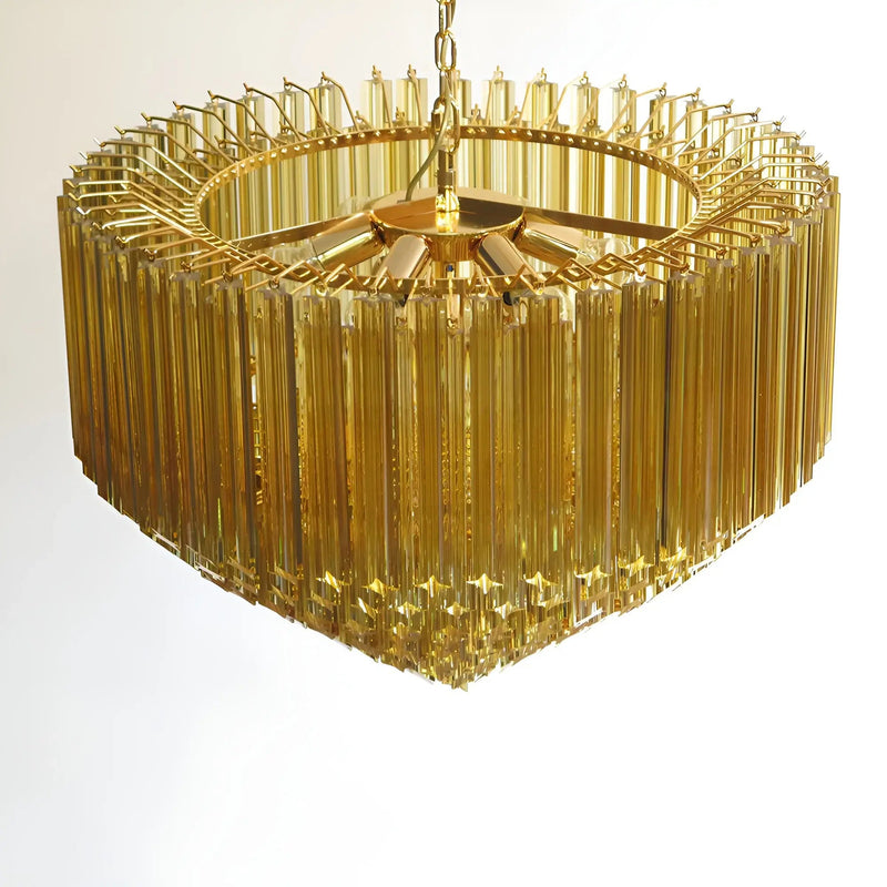 Prism Murano Amber Glass Chandelier