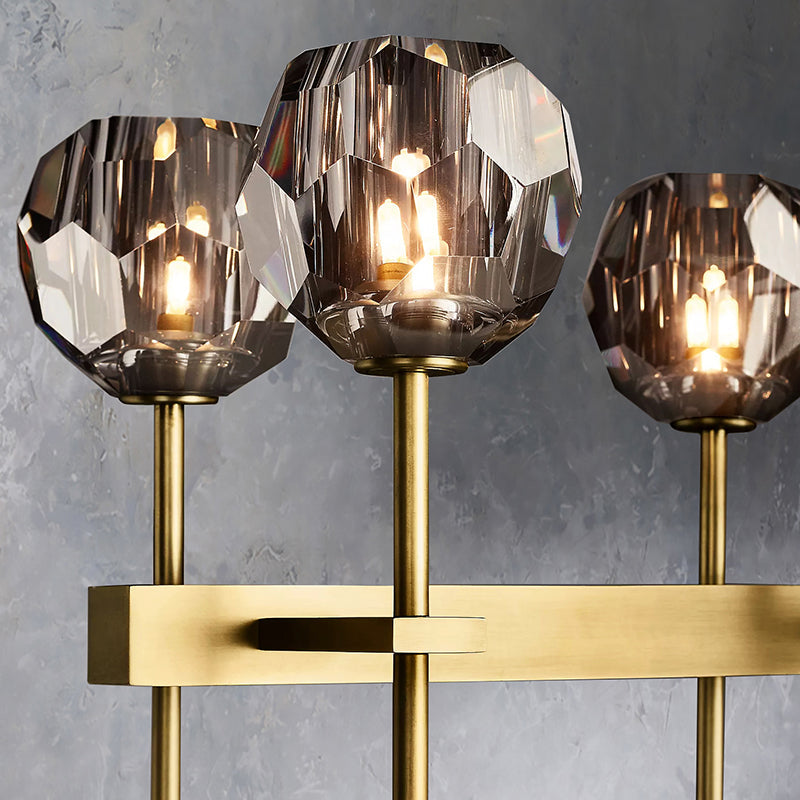 Boule Cristal Double Linear Chandelier 60" - Franing