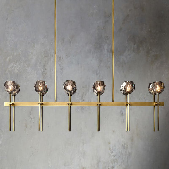 Boule Cristal Double Linear Chandelier 60" - Franing