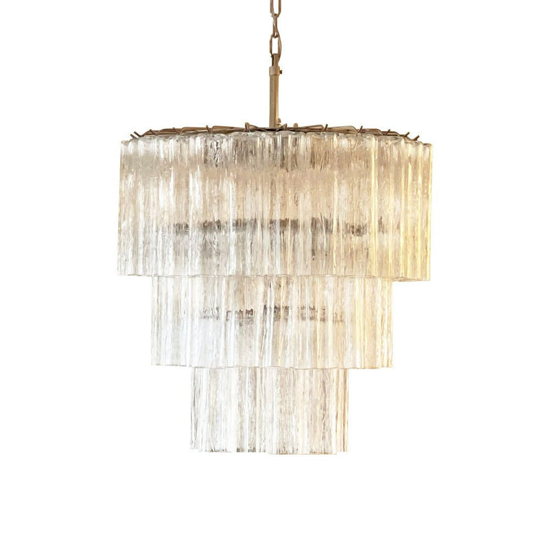 Tiered Tube Murano Glass Chandelier