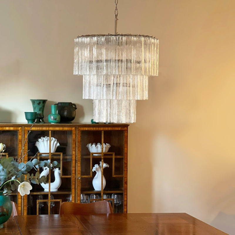 Tiered Tube Murano Glass Chandelier