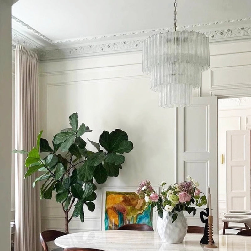 Tiered Tube Murano Glass Chandelier