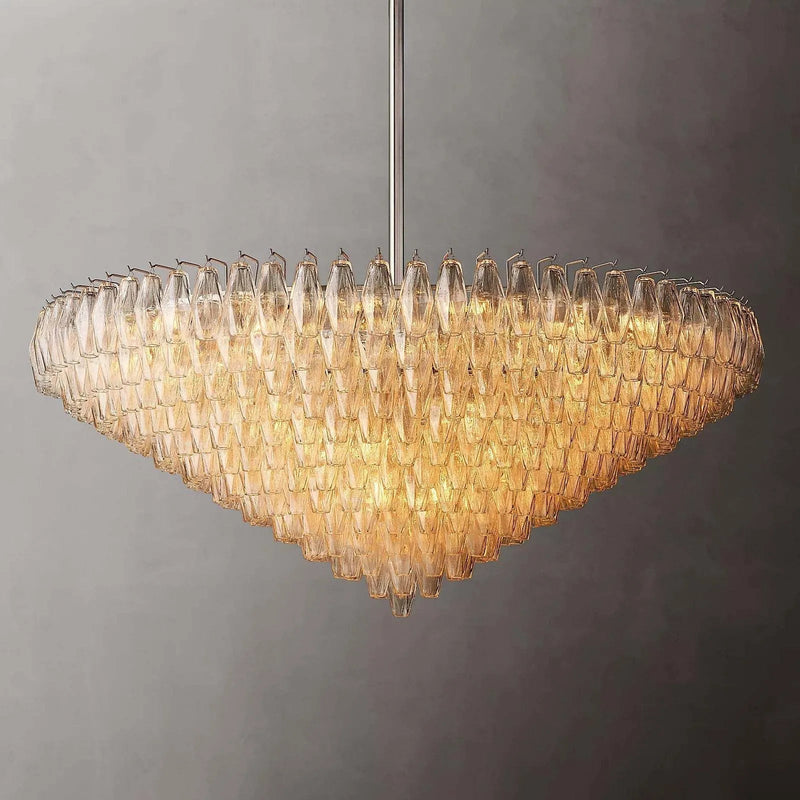 Chiara Glass Multi-Tier Round Chandelier 61" - Franing