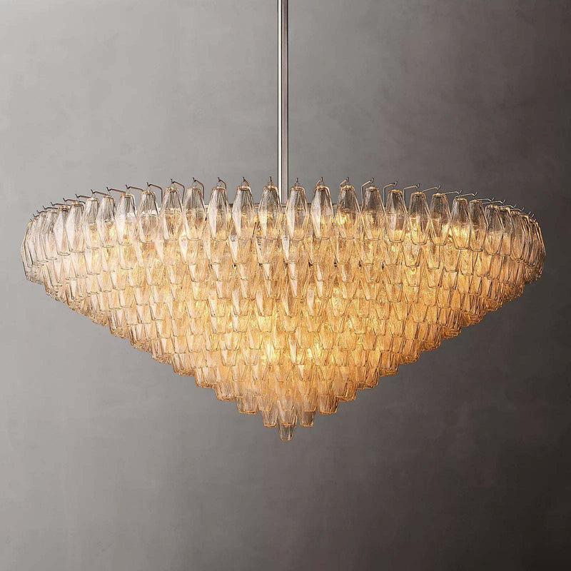 Chiara Glass Multi-Tier Round Chandelier 61" - Franing