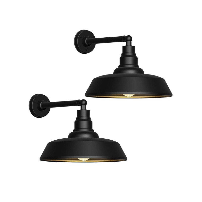 2-Pack Straight Arm Barn Lights – Outdoor Farmhouse Wall Fixtures