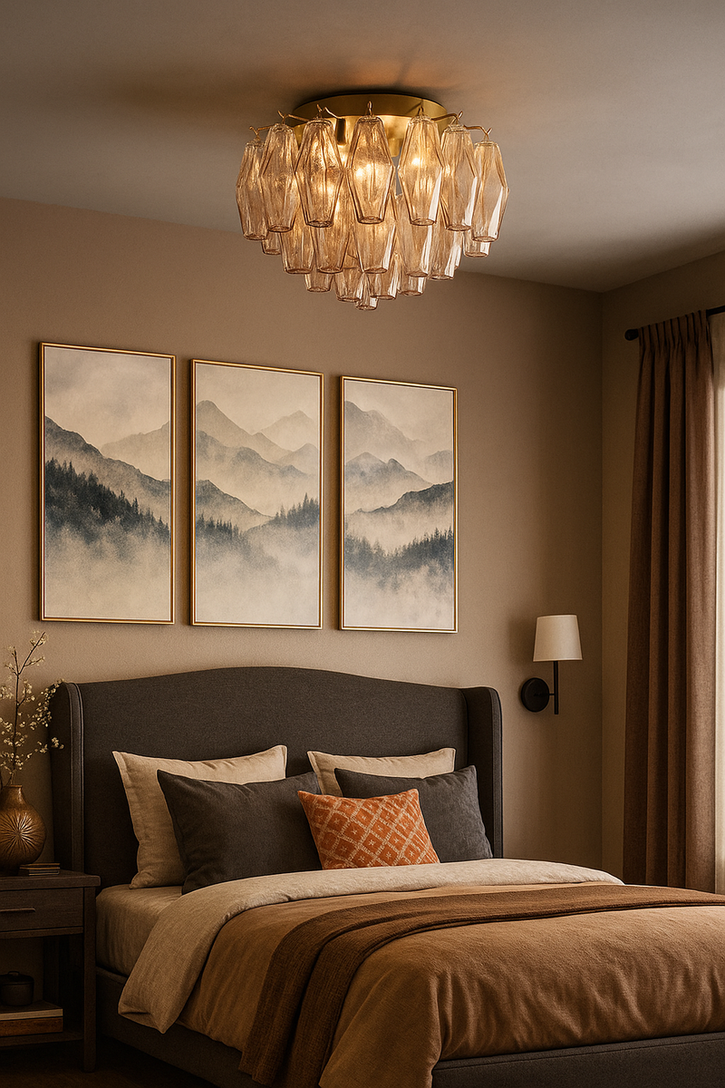 Chiaray Smoke Glass Flushmount 17"