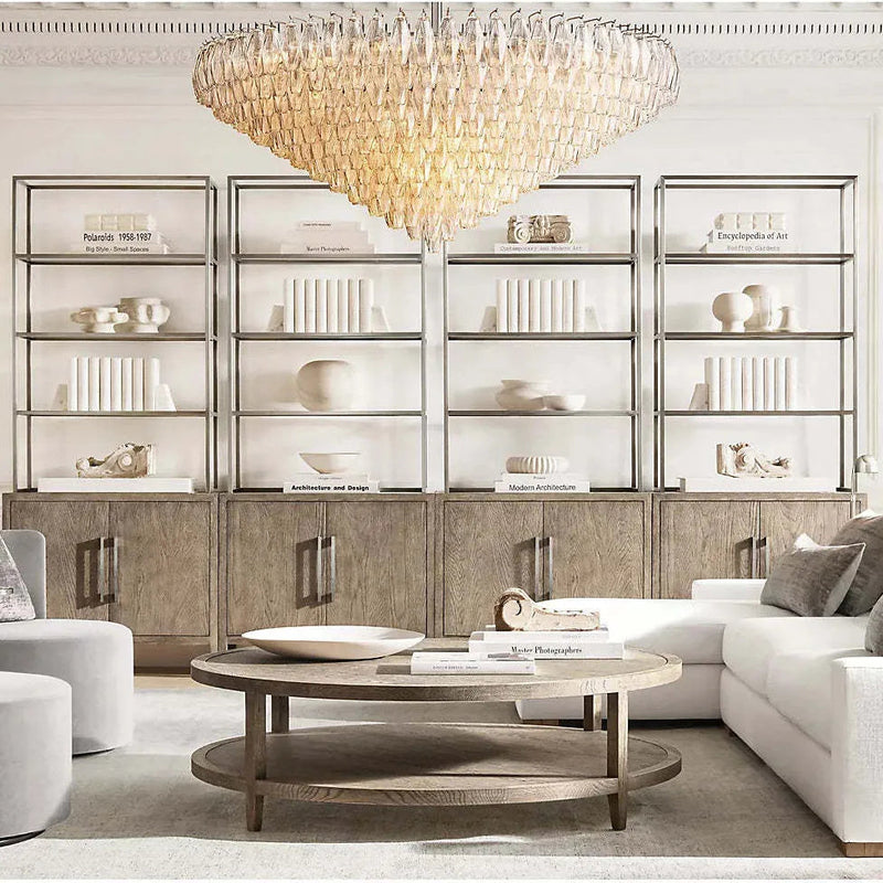 Chiara Glass Multi-Tier Round Chandelier 61" - Franing