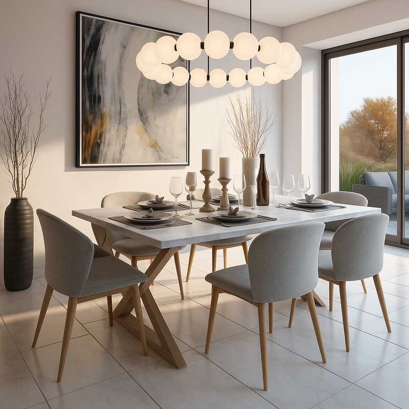 24-Inch Modern Acrylic Globe Pendant Light – LED Ceiling Chandelier