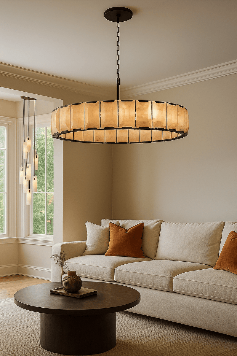 Huxley Calcite Round Chandelier 60"