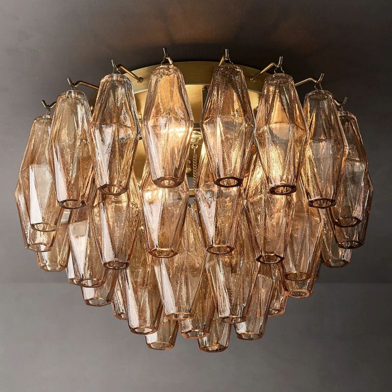 Franing Ceiling,SHOP ALL,glass chandelier,Chandelier Chiaray Clear Glass Flushmount 17"