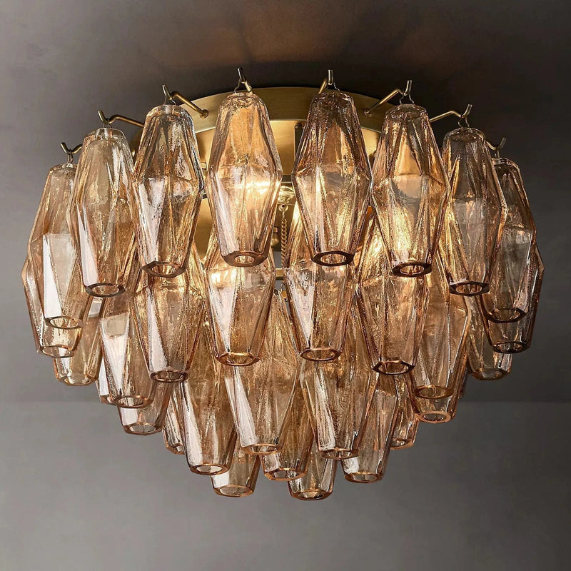 Franing Ceiling,SHOP ALL,glass chandelier,Chandelier Chiaray Clear Glass Flushmount 17"