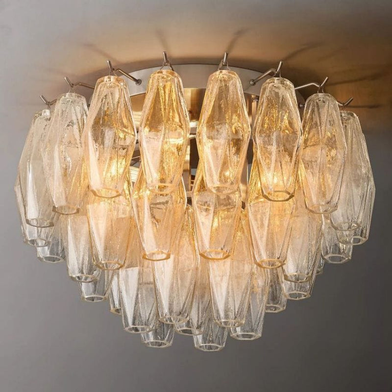 Franing Ceiling,SHOP ALL,glass chandelier,Chandelier Chiaray Clear Glass Flushmount 17"