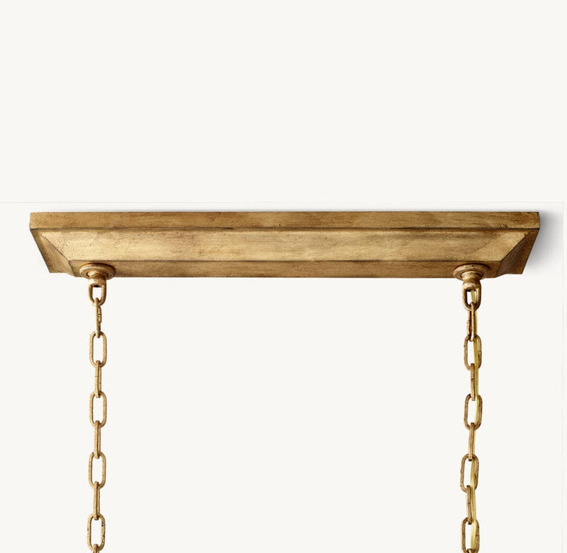 Franing Chandelier,SHOP ALL,metal chandelier,Farmhouse 19TH C. ENGLISH OPENWORK RECTANGULAR CHANDELIER 54"