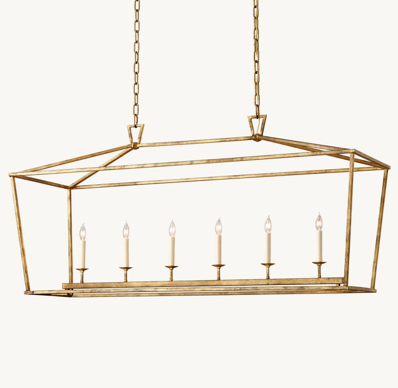 Franing Chandelier,SHOP ALL,metal chandelier,Farmhouse 19TH C. ENGLISH OPENWORK RECTANGULAR CHANDELIER 54"