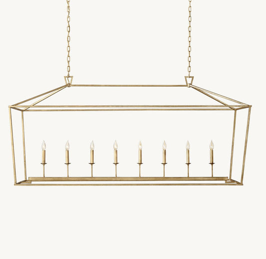 Franing Chandelier,SHOP ALL,metal chandelier,Farmhouse 19TH C. ENGLISH OPENWORK RECTANGULAR CHANDELIER 72"