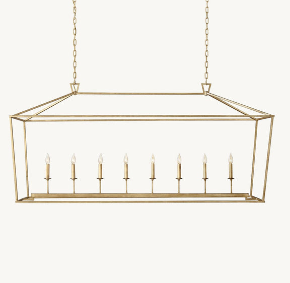 Franing Chandelier,SHOP ALL,metal chandelier,Farmhouse 19TH C. ENGLISH OPENWORK RECTANGULAR CHANDELIER 72"