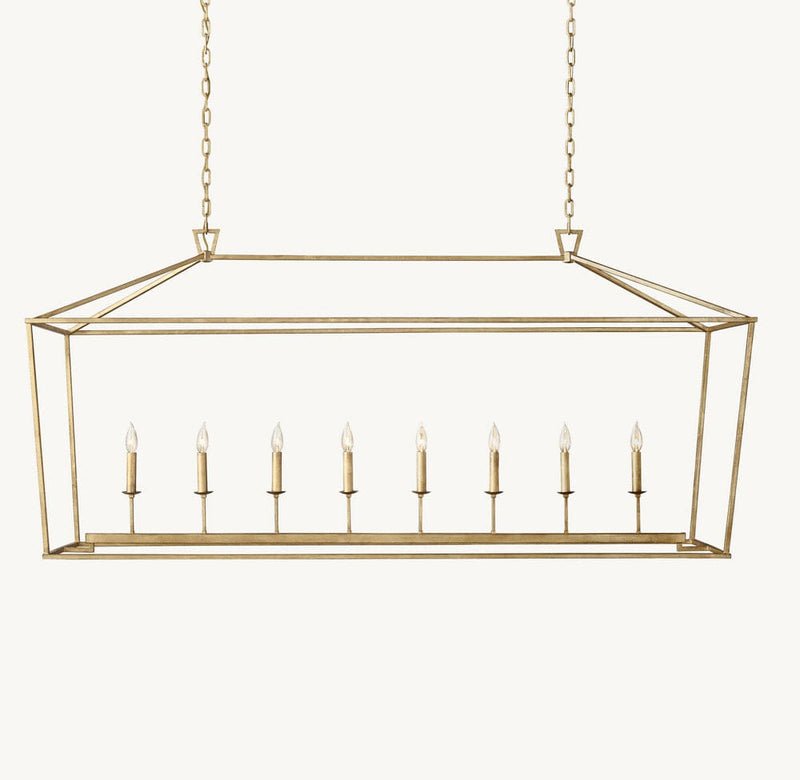 Franing Chandelier,SHOP ALL,metal chandelier,Farmhouse 19TH C. ENGLISH OPENWORK RECTANGULAR CHANDELIER 72"