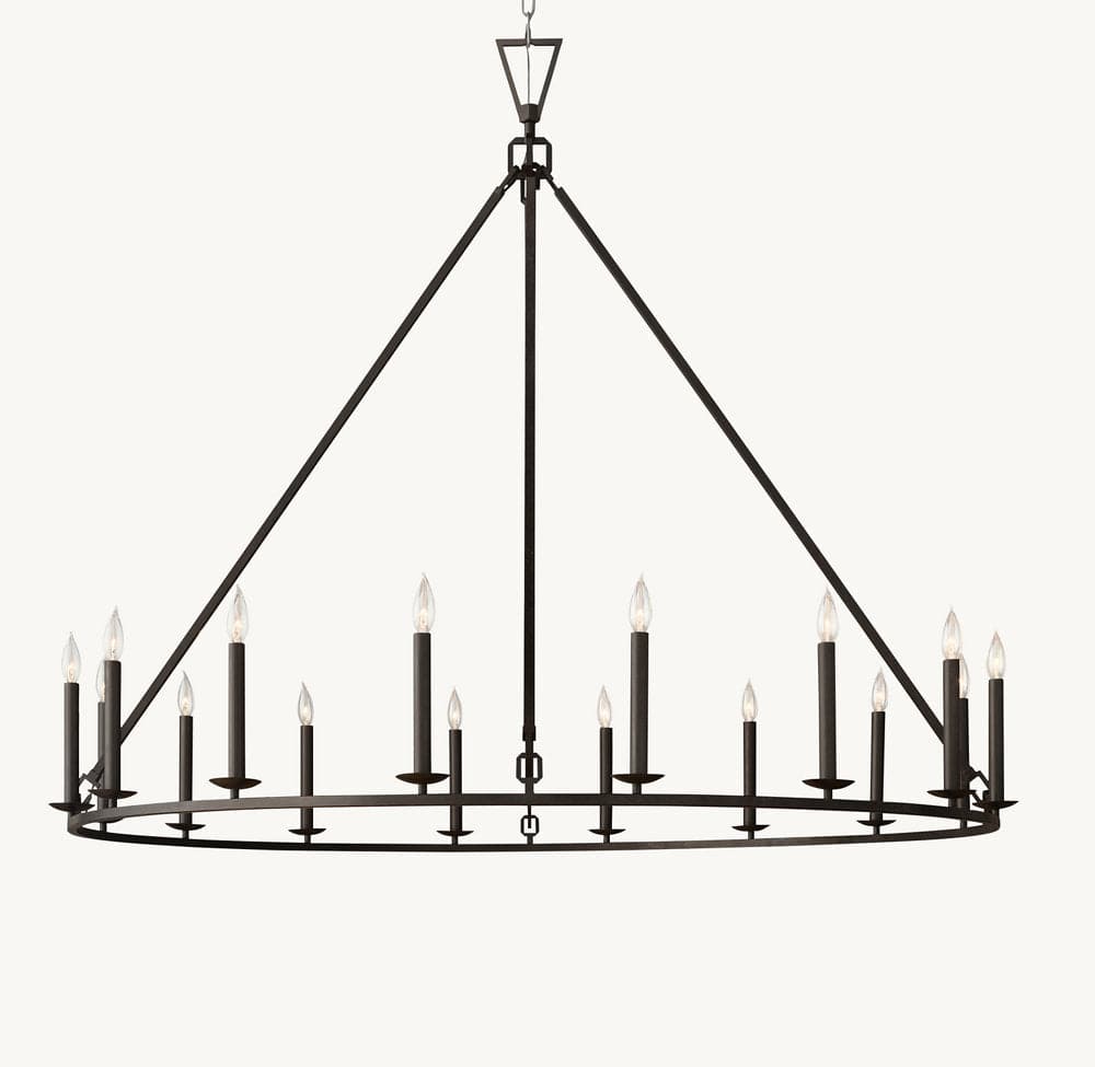 Franing Chandelier,SHOP ALL,metal chandelier,Farmhouse 19TH C. ENGLISH OPENWORK ROUND CHANDELIER 60"
