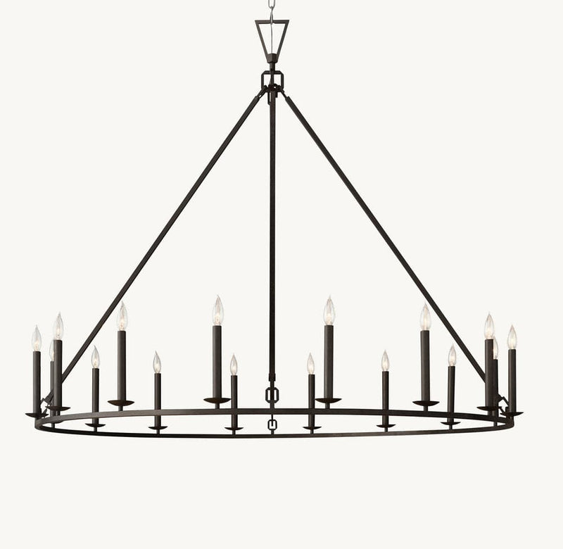 Franing Chandelier,SHOP ALL,metal chandelier,Farmhouse 19TH C. ENGLISH OPENWORK ROUND CHANDELIER 60"