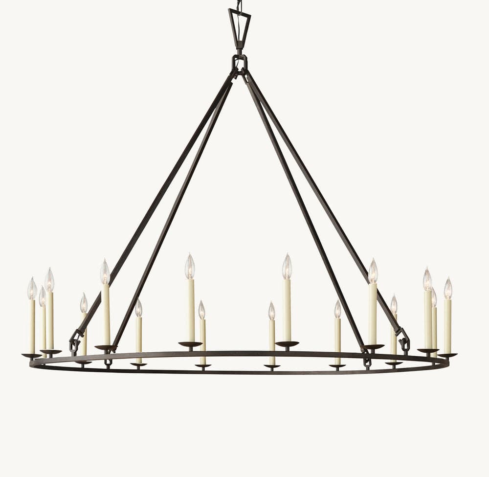 Franing Chandelier,SHOP ALL,metal chandelier,Farmhouse 19TH C. ENGLISH OPENWORK ROUND CHANDELIER 60"