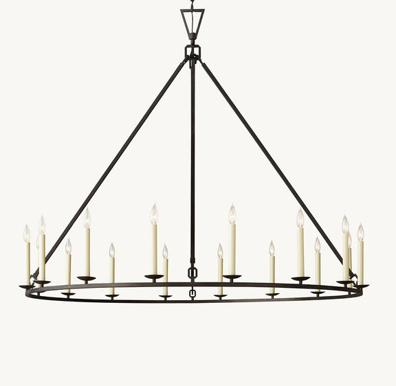 Franing Chandelier,SHOP ALL,metal chandelier,Farmhouse 19TH C. ENGLISH OPENWORK ROUND CHANDELIER 72"