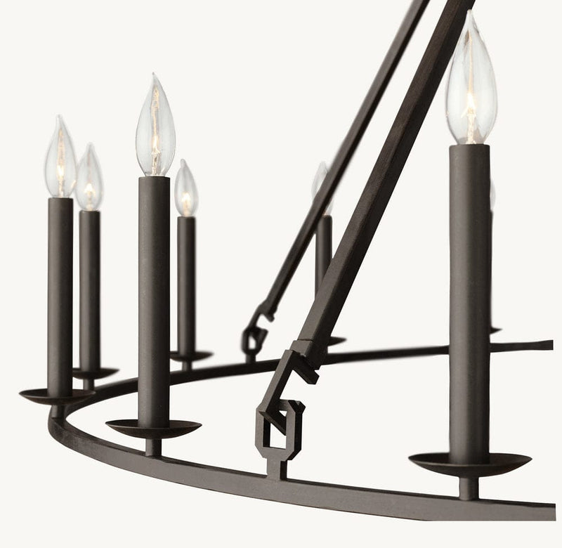 Franing Chandelier,SHOP ALL,metal chandelier,Farmhouse 19TH C. ENGLISH OPENWORK TWO-TIER ROUND CHANDELIER 40"