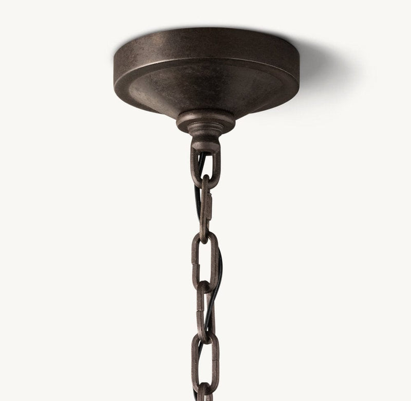 Franing Chandelier,SHOP ALL,metal chandelier,Farmhouse 19TH C. ENGLISH OPENWORK TWO-TIER ROUND CHANDELIER 40"