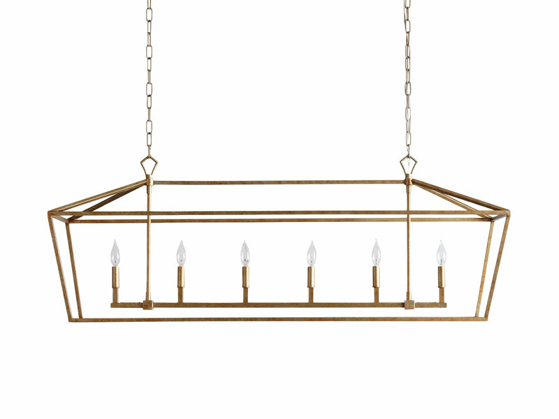 Franing Chandelier,SHOP ALL,metal chandelier,Farmhouse BRASS Garnet 54" Rectangular Chandelier