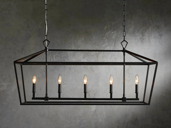 Franing Chandelier,SHOP ALL,metal chandelier,Farmhouse BRONZE Garnet 41" Rectangular Chandelier