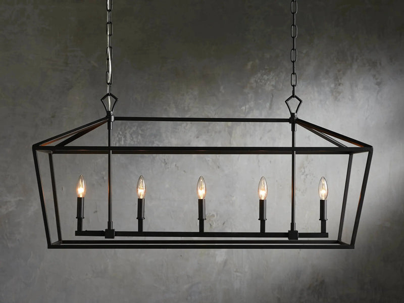 Franing Chandelier,SHOP ALL,metal chandelier,Farmhouse BRONZE Garnet 41" Rectangular Chandelier